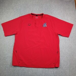 Stockton Ports Evoshield Baseball Shirt Pullover Mens XL Red Short Sleeve Snap M